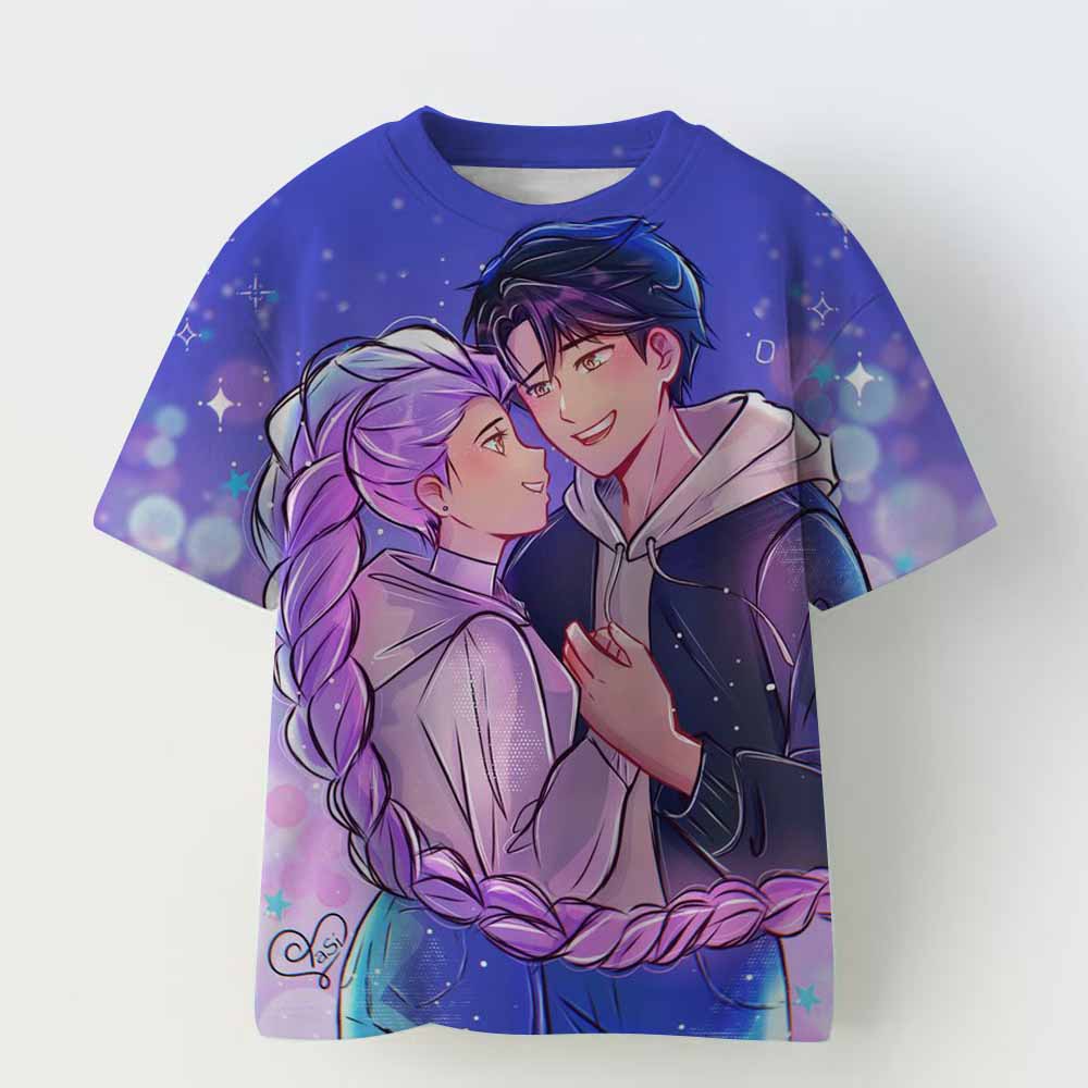 Kpop Dämonenjäger Kinderbekleidung Kurzarm T-Shirt Niedliches Kpop Dämonenjäger T-Shirt Harajuku T-Shirt für Jungen Mädchen children140 von Joom DACH