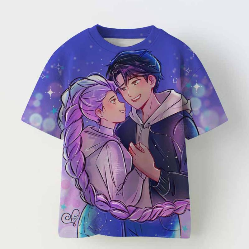 Kpop Dämonenjäger Kinderbekleidung Kurzarm T-Shirt Niedliches Kpop Dämonenjäger T-Shirt Harajuku T-Shirt für Jungen Mädchen children140 von Joom DACH