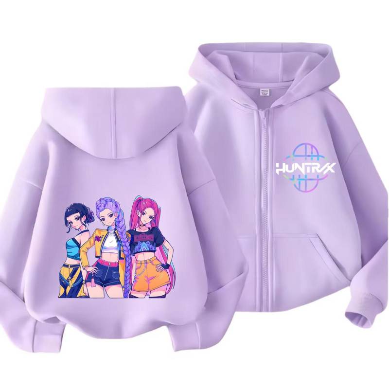 Kpop Dämonenjäger Reißverschluss-Hoodie Kinder Huntrix Rumi Zoey Cartoon Mode Reißverschluss-Sweatshirt Junge Mädchen Freizeit-Oberteile Kinderkleidung Geschenk 100 von Joom DACH