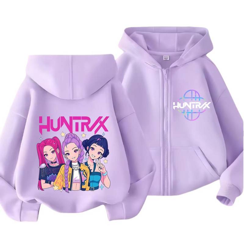 Kpop Dämonenjäger Reißverschluss-Hoodie Kinder Huntrix Rumi Zoey Cartoon Mode Reißverschluss-Sweatshirt Junge Mädchen Freizeit-Oberteile Kinderkleidung Geschenk 110 von Joom DACH