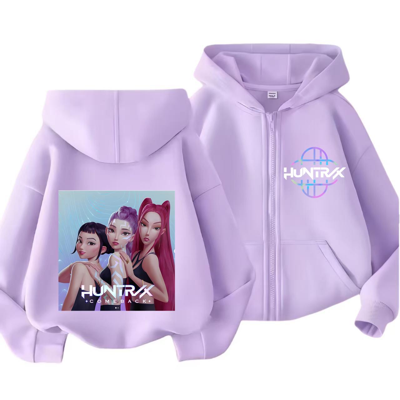 Kpop Dämonenjäger Reißverschluss-Hoodie Kinder Huntrix Rumi Zoey Cartoon Mode Reißverschluss-Sweatshirt Junge Mädchen Freizeit-Oberteile Kinderkleidung Geschenk 130 von Joom DACH