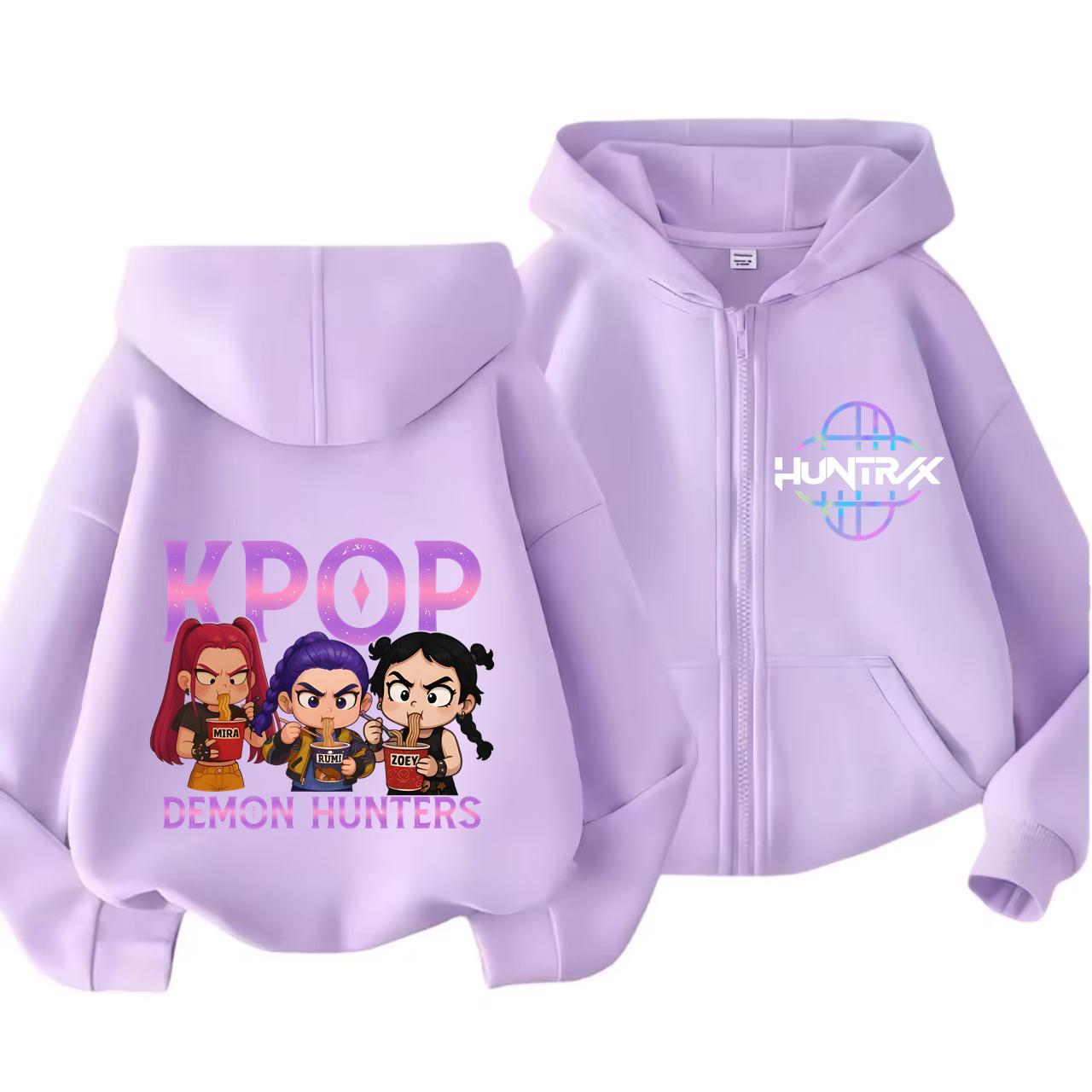 Kpop Dämonenjäger Reißverschluss-Hoodie Kinder Huntrix Rumi Zoey Cartoon Mode Reißverschluss-Sweatshirt Junge Mädchen Freizeit-Oberteile Kinderkleidung Geschenk 140 von Joom DACH