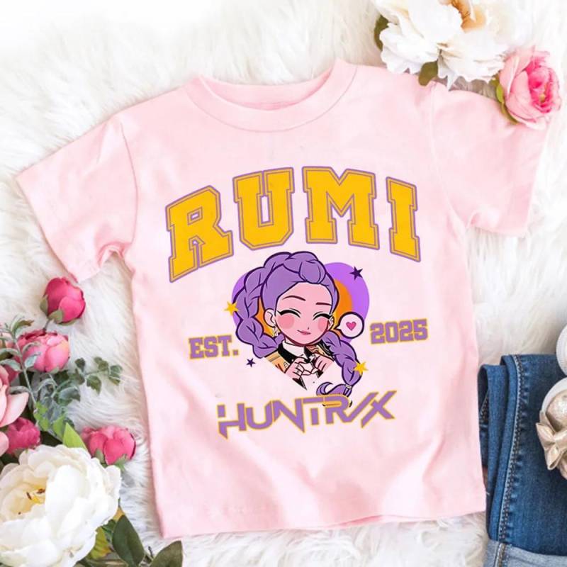 Kpop Dämonenjäger T-Shirt Kinder Cartoon Anime Meme Druck Kleidung Rundhals Basic Jungen Tops Freizeithemden Geschenk 120 von Joom DACH