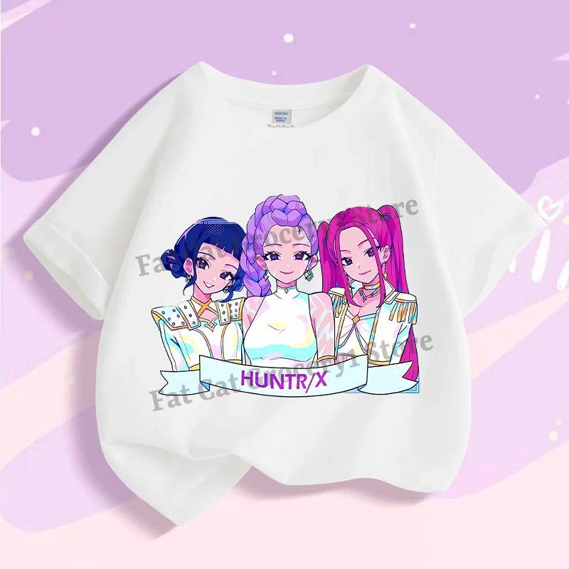 Kpop Dämonenjäger T-Shirt Kinder Niedlich Rumi Mira Zoey T-Shirts Mädchen Jungen Sommer Kurzarm Kinder Freizeit Oberteile Baumwollkleidung Geschenk 130 von Joom DACH