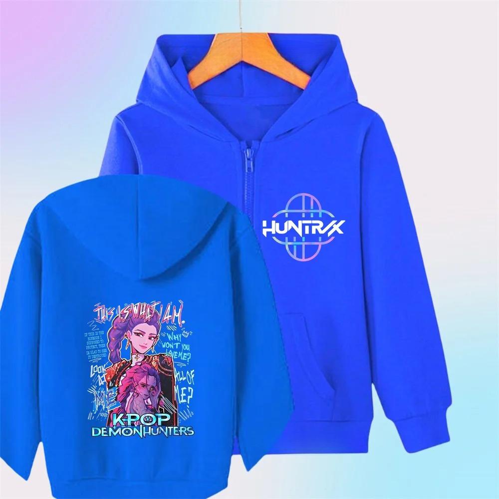 Kpop Demon Hunters Zip Up Hoodie Girls Boys Fashion Long Sleeves Loose Casual Zipper Sweatshirt 160cm von Joom DACH