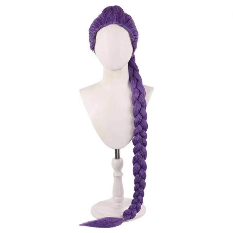 Kpop Hunters Rumi Mira Zoey Kinder Erwachsene Cosplay Perücke Perücke 24 Zoll Lila Zopfperücke Halloween Party Kostümperücken adult-110cm violett von Joom DACH