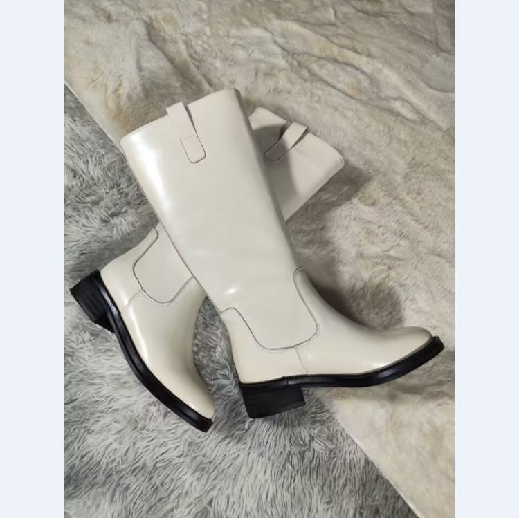 Krazing Pot Herbst Winterschuhe aus Rindsleder mit mittlerem Absatz, große Größe 46, Reitstiefel für Damen, warm halten, oberschenkelhohe Stiefel 39 beige von Joom DACH
