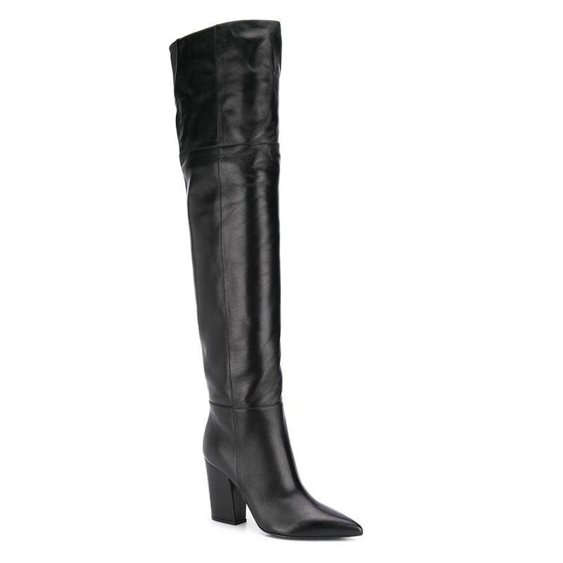 Krazing Pot Kuhleder Herbst Winter Schuhe Chunky Heels Große Größe 45 Größe 44 Größe 46 Frauen Warm Halten Overknee Stiefel 37 schwarz von Joom DACH