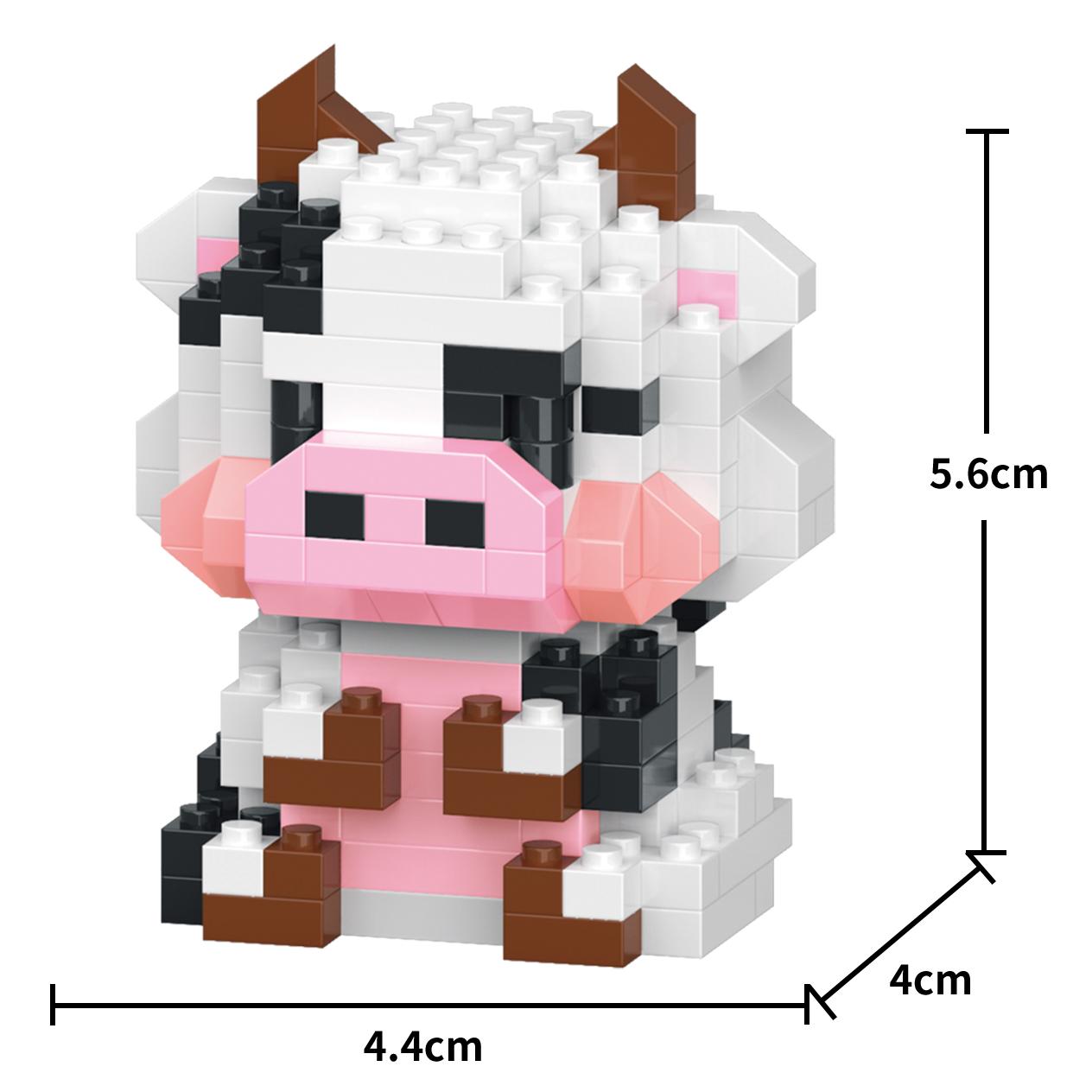Kreative Bausteine, 25 Arten, süßes Tier-Cartoon-Modell, DIY, Sammeln, Fans, Lernspielzeug für Kinder, Geschenk für Mädchen Cow-200Pcs von Joom DACH