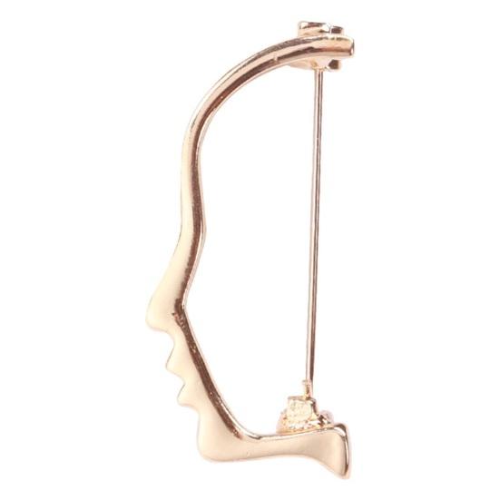 Kreative Gesicht Form Brosche Exquisite Hohl Pin Frauen Schal Revers Anzug Abzeichen Geschenk Mantel Outfit Zubehör goldgelb von Joom DACH
