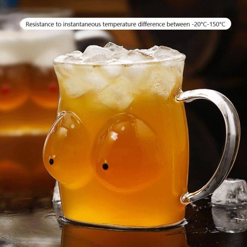Kreative Körperform Glastasse Gläser Weintasse Sexy Lady Form Brust Biertasse von Joom DACH