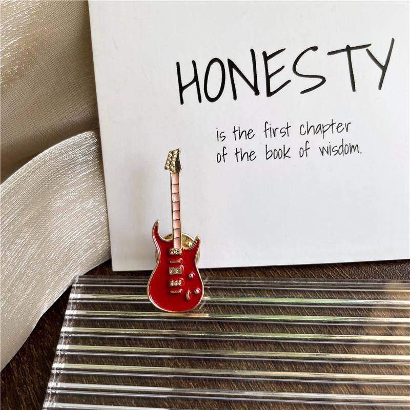 Kreative Musikinstrument Emaille Brosche Rock Orchester Violine Gitarre Bass Abzeichen Kleidung Anstecknadeln Kinder Geschenke Schmuck Style 8 von Joom DACH