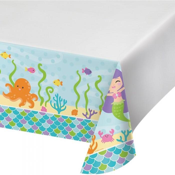 Kreative Party-Tischdecke aus Kunststoff mit Meerjungfrau-Motiv One Size von Joom DACH