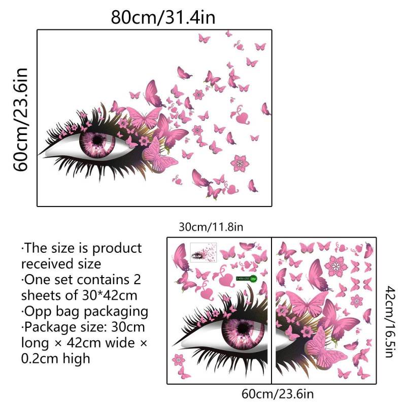 Kreative schöne Mädchen Augen Wandaufkleber fliegende Schmetterling Wandtattoos Mädchen lange Wimpern Wandaufkleber Schlafzimmer Dekoration rosa Kreative schöne Mädchen Augen Wandaufkleber fliegende Schmetterling Wandtattoos Mädchen lange Wimpern Wandaufkleber Schlafzimmer Dekoration rosa von Joom DACH