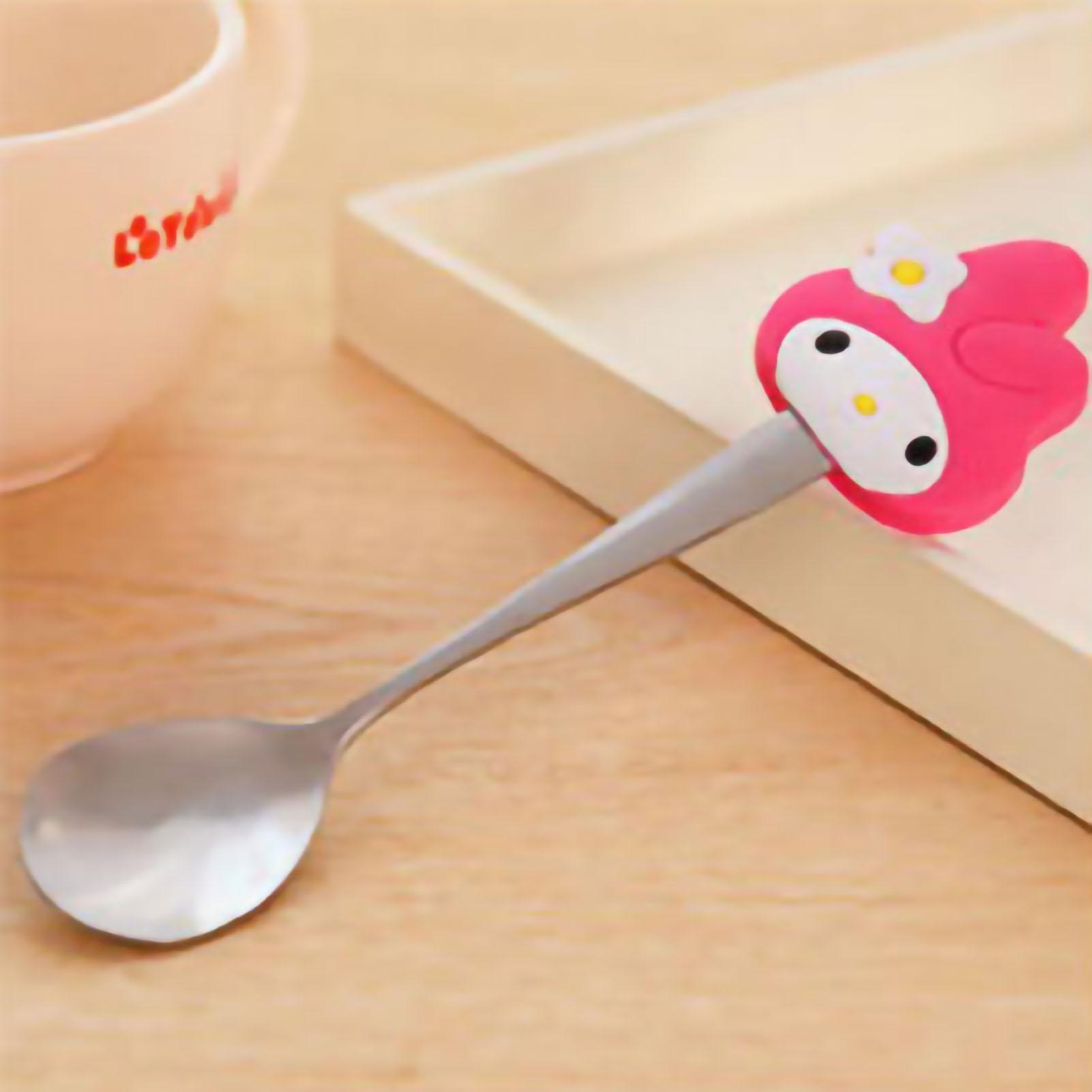 Kreativer Niedlicher Edelstahl Löffel mit Silikongriff Esslöffel zum Kaffeerühren Klein von Joom DACH