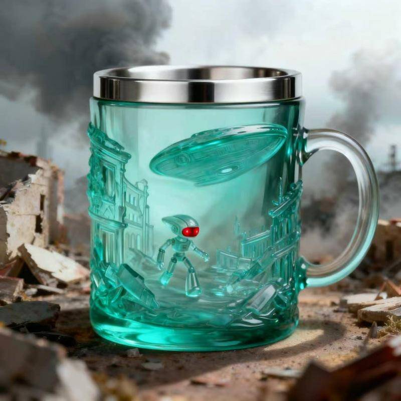 Kreativer handbemalter Buchbecher - Einzigartige bemalte Buch-Kaffeetasse von Joom DACH