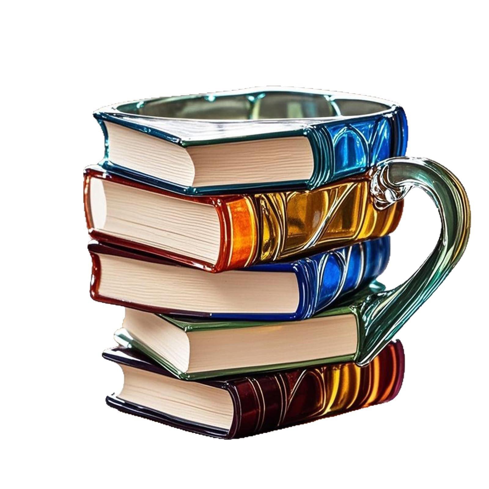Kreativer handbemalter Buchbecher - Einzigartige bemalte Buch-Kaffeetasse von Joom DACH