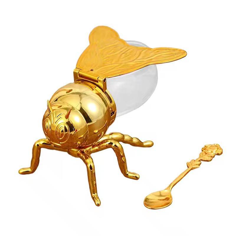 Kreatives Cartoon Bienenförmiges Gewürzglas Honigtopf mit Löffel für Küchendekor Festliche Partys Würzmittel Öl Aufbewahrungsbehälter von Joom DACH