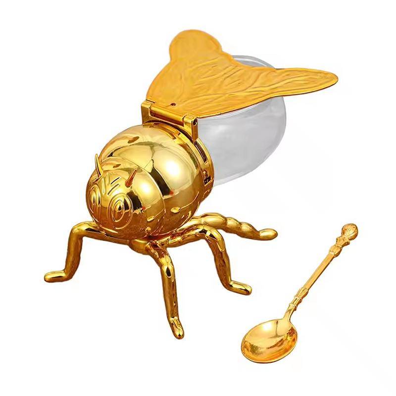 Kreatives Cartoon Bienenförmiges Gewürzglas Honigtopf mit Löffel für Küchendekor Festliche Partys Würzmittel Öl Aufbewahrungsbehälter von Joom DACH