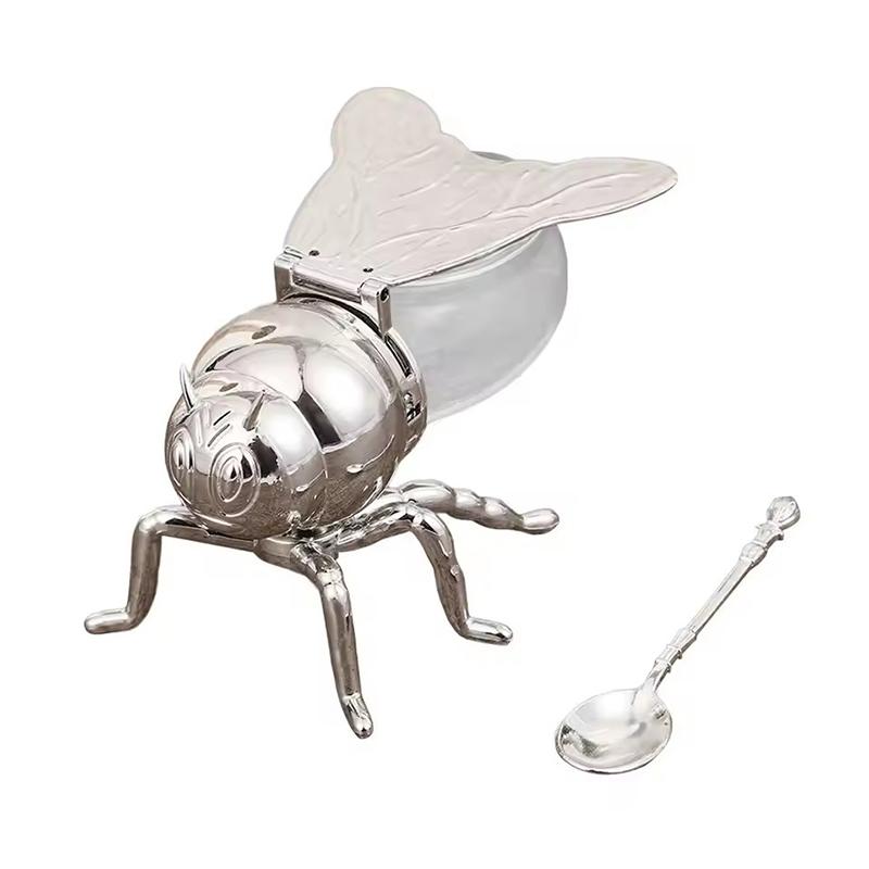 Kreatives Cartoon Bienenförmiges Gewürzglas Honigtopf mit Löffel für Küchendekor Festliche Partys Würzmittel Öl Aufbewahrungsbehälter von Joom DACH