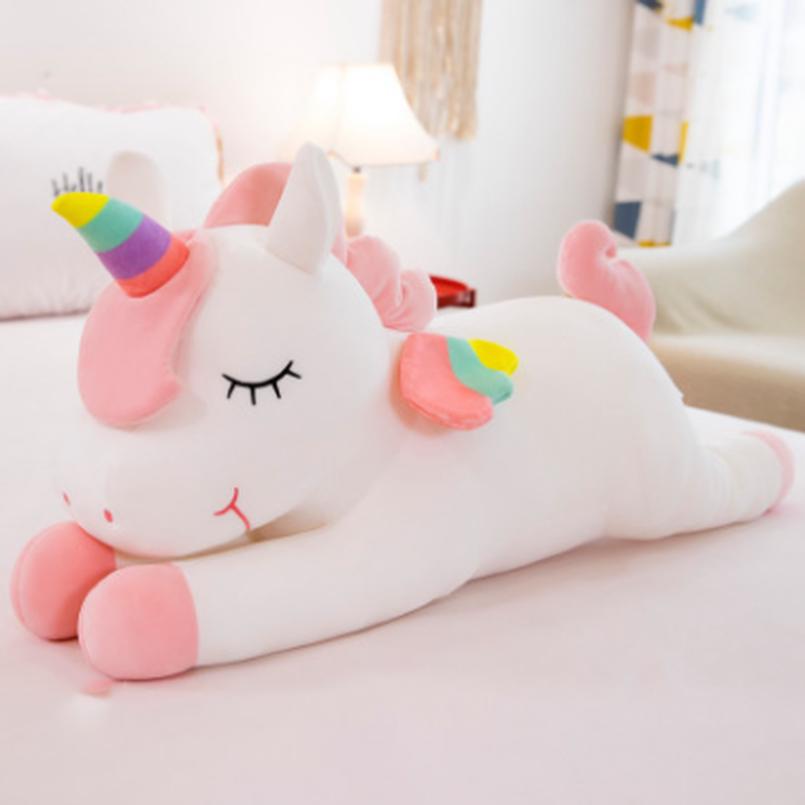 Kreatives Plüschtier, großes Partymodell, Einhorn-Puppenkissen, Kindergeschenk, Stoffpuppe 80cm weiß von Joom DACH