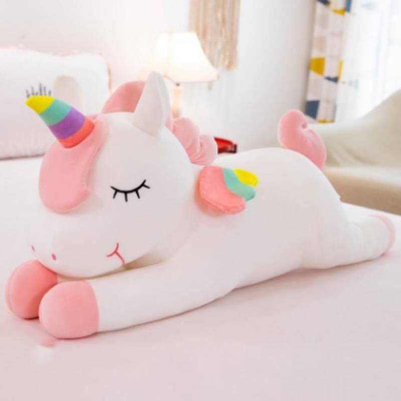 Kreatives Plüschtier, großes Partymodell, Einhorn-Puppenkissen, Kindergeschenk, Stoffpuppe 80cm weiß von Joom DACH