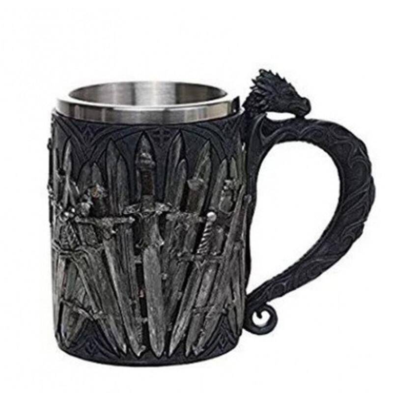 Kreatives Weinglas „Ein Lied von Eis und Feuer“-Becher, Game of Thrones, geprägter Bierkrug, großes Fassungsvermögen, Whisky-Becher, Kaffee- und Milchbecher von Joom DACH
