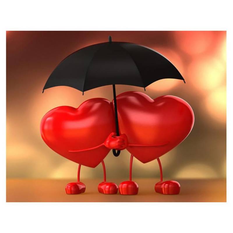 Kreuzstich DIY 5D Diamant Liebe Herz Regenschirm Malerei Home Decor Bild Stickerei 20X30CM von Joom DACH