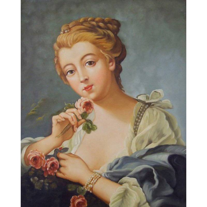 Kreuzstich-Set, DIY-Diamant-Stickerei, zarte Frau, Diamant-Gemälde, Mosaik, Heimdekoration 50X70CM von Joom DACH