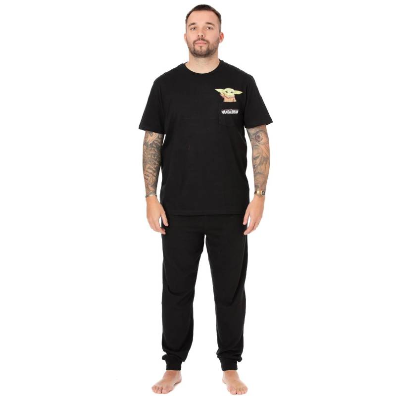 Krieg der Sterne: Das mandalorianische Herren-Pyjama-Set „Grogu“ lang S schwarz von Joom DACH