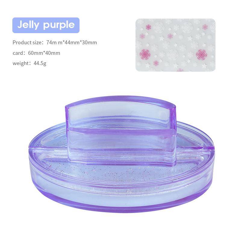 Kristall Glitter Nagel Stempel Schaber Klar Gelee Silikon Kopf Für Französisch Nägel Maniküre Kits Nail art Stempel Werkzeug Set violett von Joom DACH