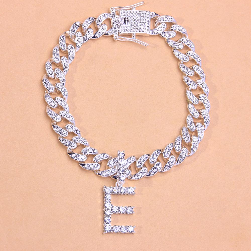Kristall Hip Hop 26 Buchstaben Fußkettchen Großhandel Für Frauen Männer Bling Fuß Kubanische Gliederkette Fußkettchen Armband Klobiger Iced Out Schmuck 23cm von Joom DACH
