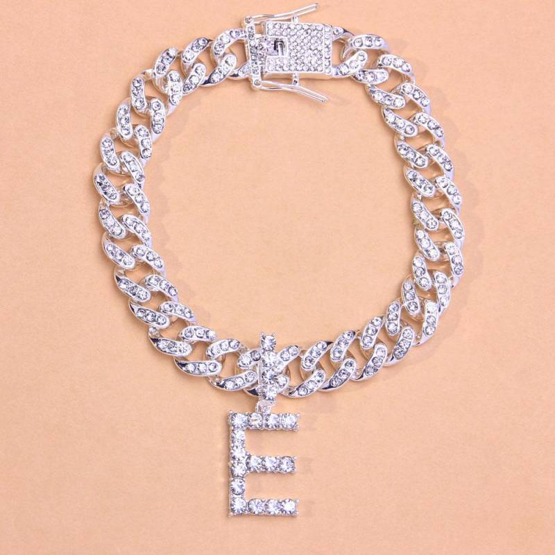 Kristall Hip Hop 26 Buchstaben Fußkettchen Großhandel Für Frauen Männer Bling Fuß Kubanische Gliederkette Fußkettchen Armband Klobiger Iced Out Schmuck 23cm von Joom DACH