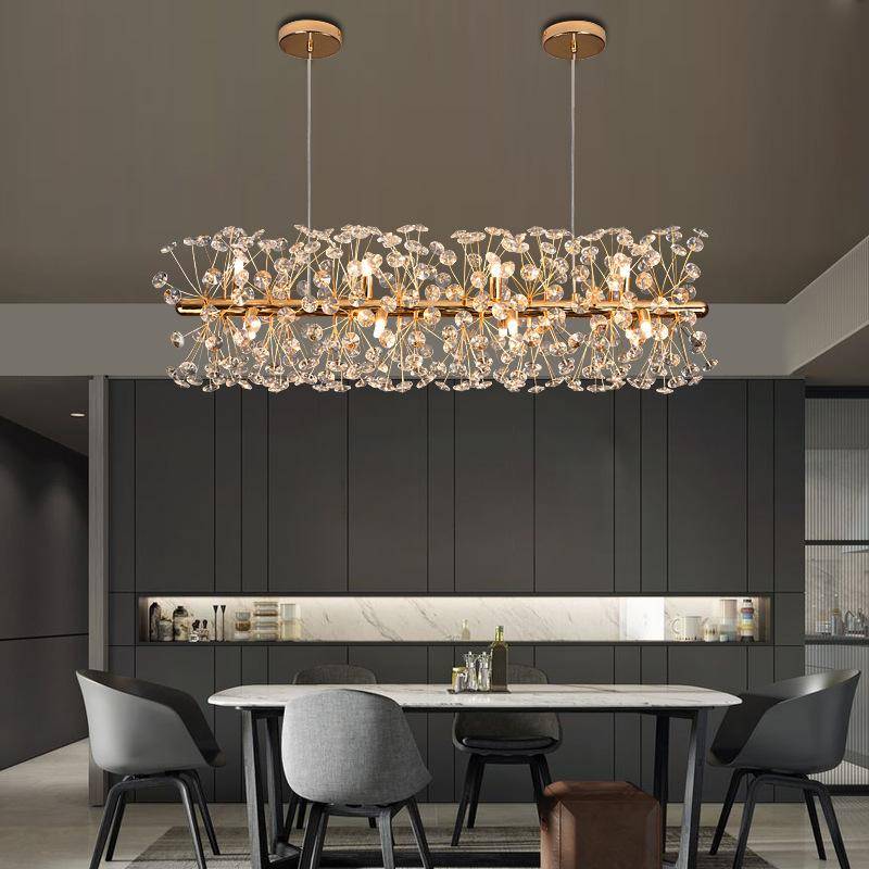 Kristall Kronleuchter Wohnzimmer Licht Luxus Net Rot Master Schlafzimmer Esszimmer Kristall Lampe Einfache Designer Löwenzahn Kreative Beleuchtung Diameter70cm-9 head light von Joom DACH