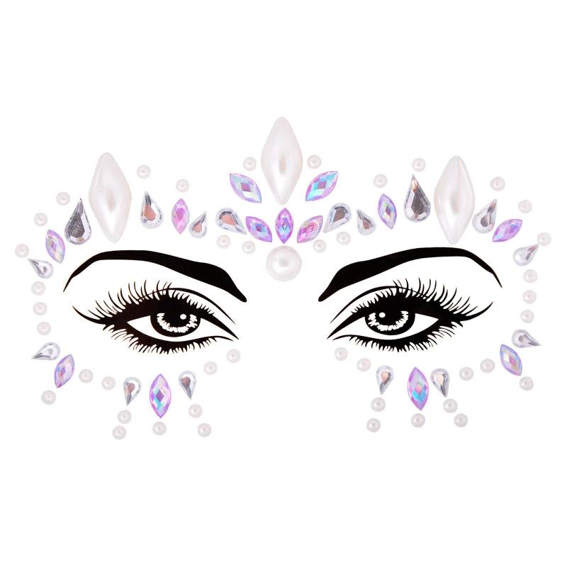 Kristall Tattoo Aufkleber Glitter Eyeliner Augenbrauen Make-Up Gesicht Augen Diamant Temporäre Tattoo Rock Strass 3D Eyeliner Aufkleber von Joom DACH