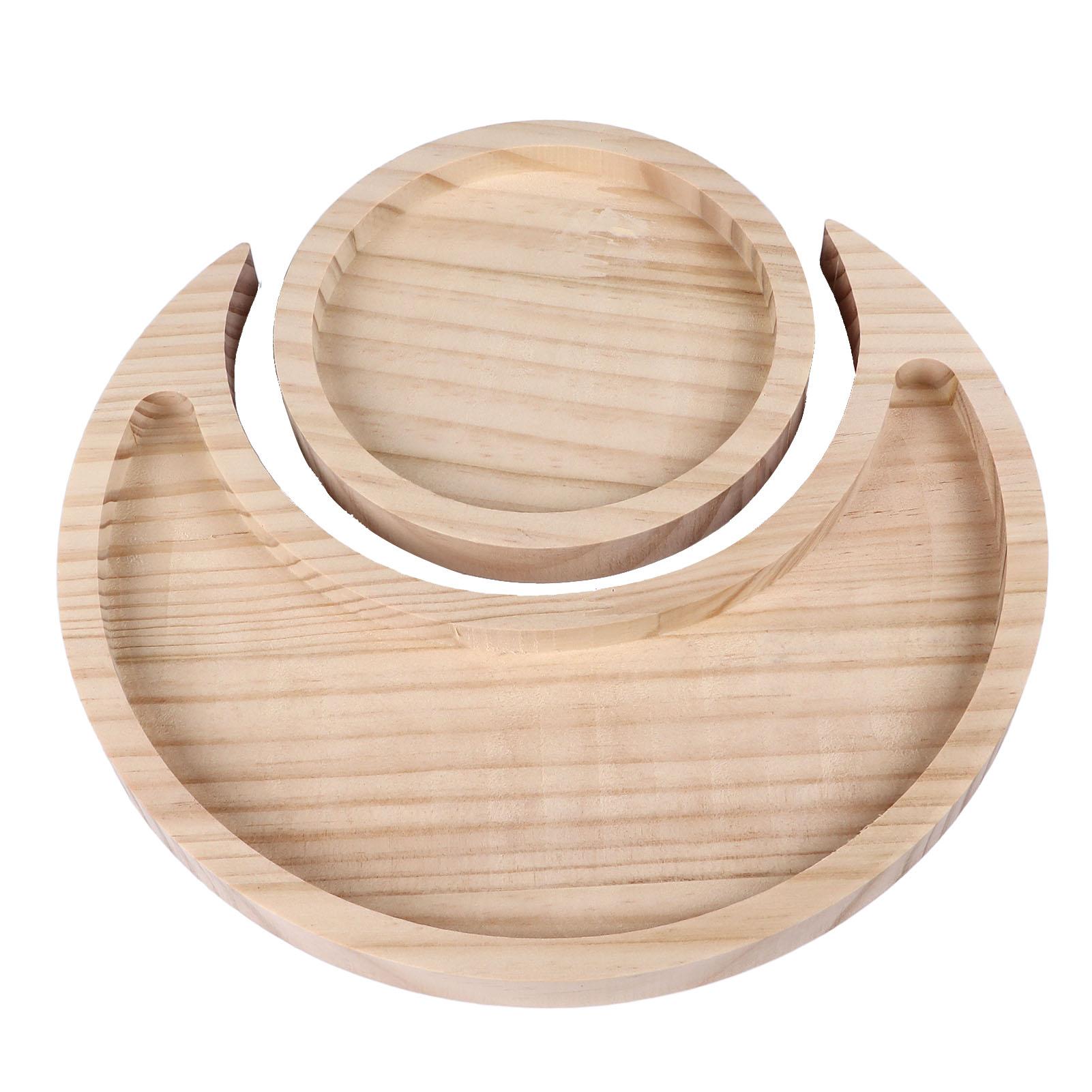 Kristallhalter Mond Rundes Design Holz Kristall Organizer Tablett Schmuckschale für Zuhause von Joom DACH