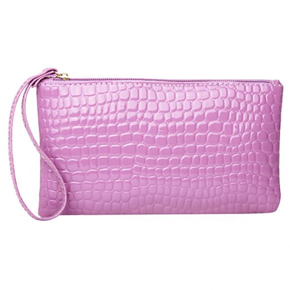 Krokodilmuster Damenmode Umhängetasche Tote Messenger Reißverschluss Satchel Handtasche Handbag violett von Joom DACH