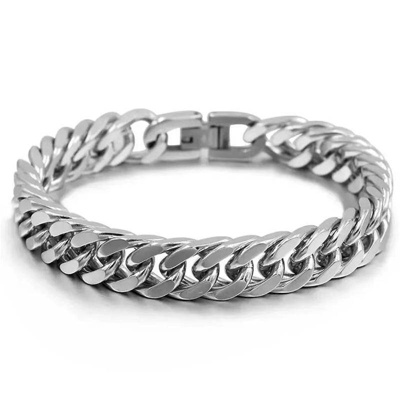 Kubanisches Armband für Männer 21cm silber von Joom DACH