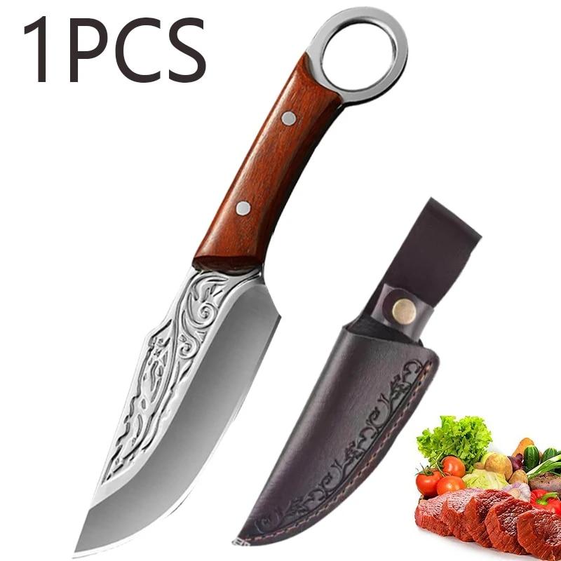 Küche Boning Messer handgemachte geschmiedete Messer Outdoor Camping Messer Fleisch Cleaver Kochmesser Edelstahl Jagd Metzger Messer weiß von Joom DACH