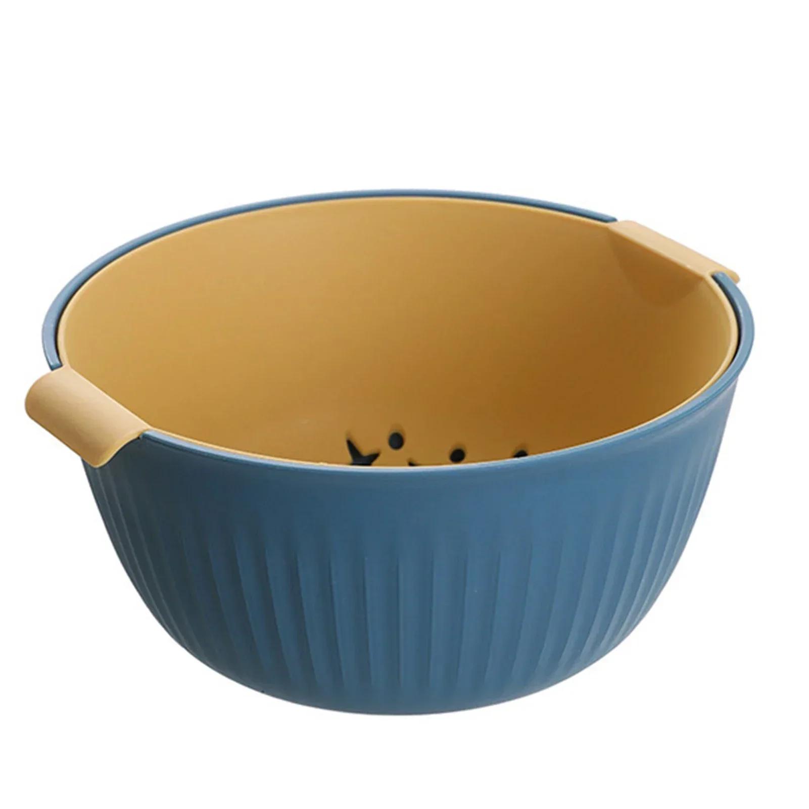 Küche Silikon Doppel Ablauf Korb Schüssel Waschen Lagerung Korb Siebe Schalen Abtropffläche Gemüse Reinigung Sieb Werkzeug von Joom DACH