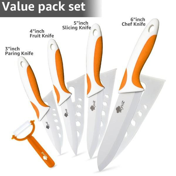 Küchenmesserset Keramikmesser Schäldienst Slicing Chef 3 4 5 Zoll weiße Zirkonia-Klinge Obst Gemüsemesser Werkzeuge Cutter von Joom DACH