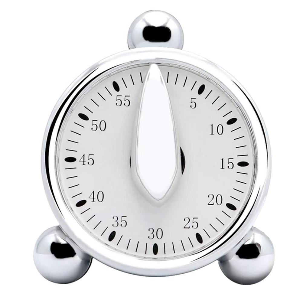 Küchentimer Countdown-Wecker 60 Minuten Mechanischer visueller Timer zum Kochen Backen Kinder silber von Joom DACH
