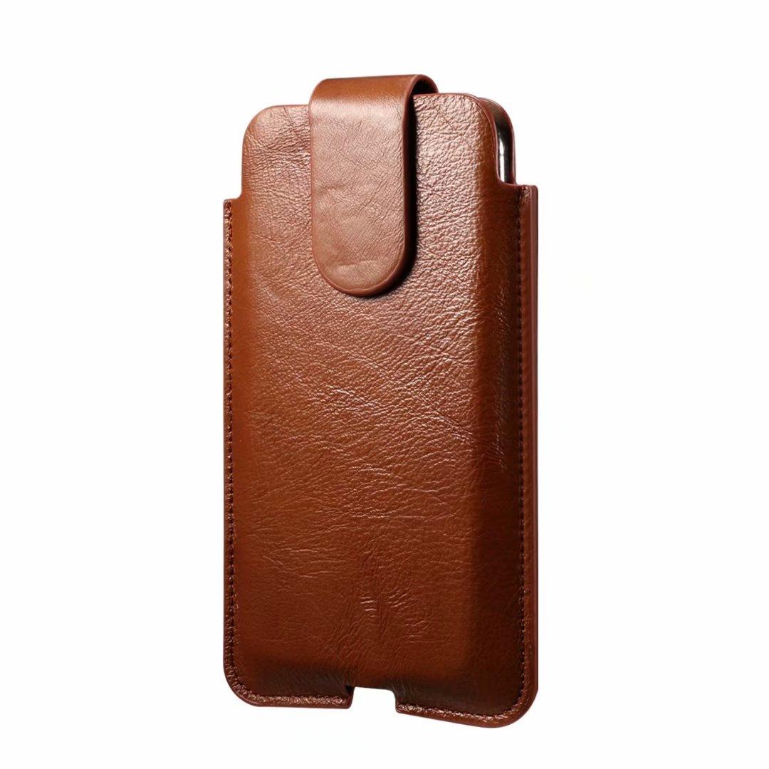 Kuh Echtes Leder Handy Fall Tasche Männer Taille Tasche Holster Für iPhone 16 15 13 12 Pro Max Xiaomi Redmi 7 samsung Galaxy S24 S23 Gürtel Clip Abdeckung XL(7.2 Inch) braun von Joom DACH