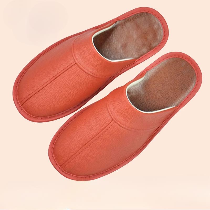 Kuh Leder Hausschuhe Männer Große Größen Leinen Hause Männliche Innen Haus für männer Hausschuhe Frauen Mann Slipper Luxus Weiche flache Schuhe 36-37 rot von Joom DACH