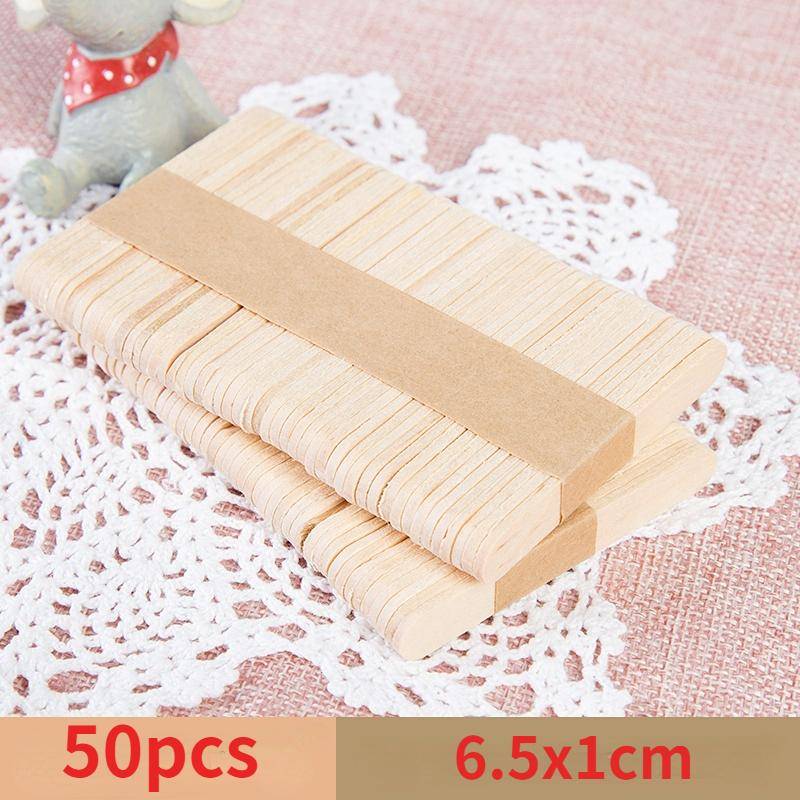 Kunst Kreativ 50 Stück DIY Holzstäbchen Handwerk Eisstiele Bunt Lernspielzeug für Kinder Handgemachtes Material Kindergeschenk von Joom DACH