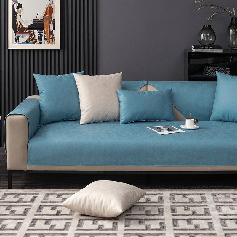 Kunstleder wasserdicht, um das Austreten von Urin zu verhindern Sofakissen Four Seasons Universeller rutschfester Wohnzimmer-Sofabezug aus antihaftbeschichteter Wolle, kratzfest 70*180 von Joom DACH