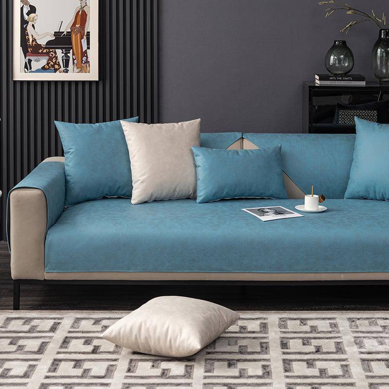 Kunstleder wasserdicht, um das Austreten von Urin zu verhindern Sofakissen Four Seasons Universeller rutschfester Wohnzimmer-Sofabezug aus antihaftbeschichteter Wolle, kratzfest 70*180 von Joom DACH