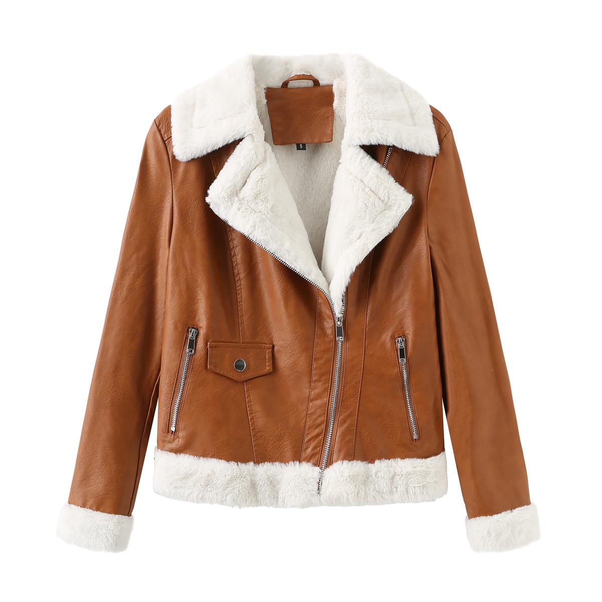 Kunstlederjacke für Damen, mit Fleece gefüttert, warm, lange Ärmel, schmale Passform, Kurzmantel, stilvoller, verkürzter Reverskragen, Bomberjacke, lässige Oberbekleidung in Schwarz XL Kunstlederjacke für Damen, mit Fleece gefüttert, warm, lange Ärmel, schmale Passform, Kurzmantel, stilvoller, verkürzter Reverskragen, Bomberjacke, lässige Oberbekleidung in Schwarz XL von Joom DACH