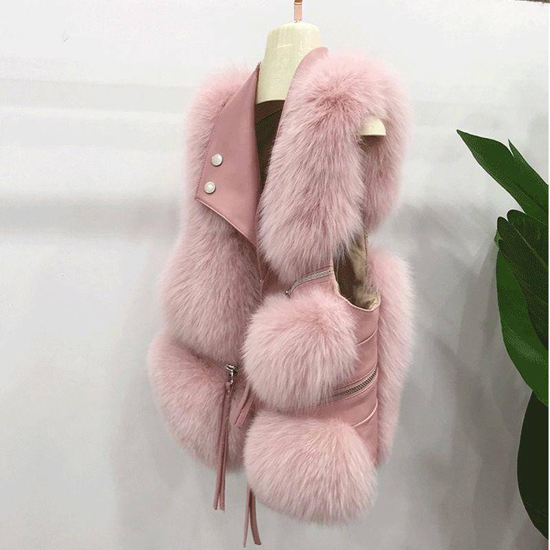 Kunstpelz Winter kurze Weste Jacke für Damen warmer Mantel XL rosa von Joom DACH