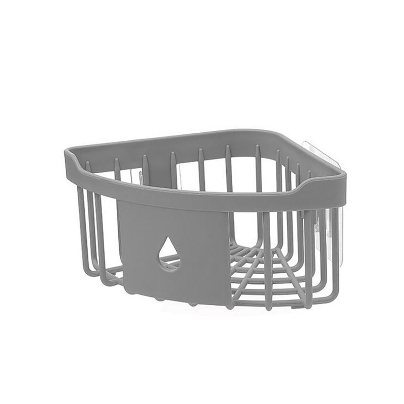 Kunststoff Badezimmer Küche Lagerregal Organizer Ecke Duschregal Küche Schwammhalter intensiv/graue von Joom DACH